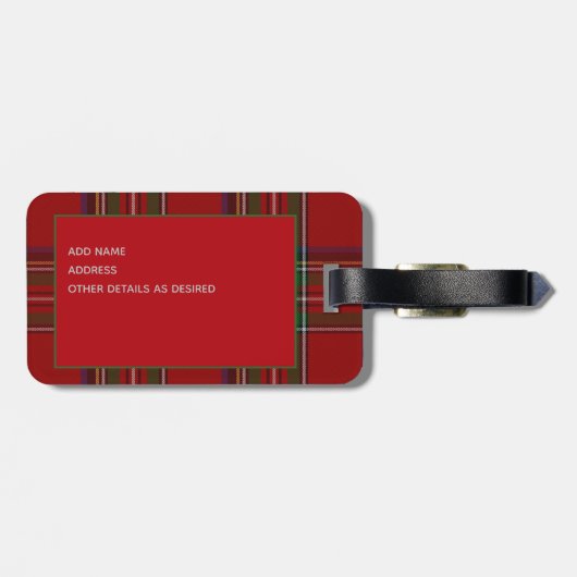 STEWARTパーソナライズされたタータンチェックメンズラゲッジタグ ラゲッジタグ (裏面横)