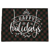 Stewart Black Modern  Scottish Tartan Christmas ラージペーパーバッグ (正面)