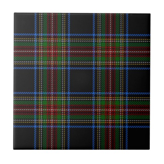 Stewart Black Tartan タイル (正面)