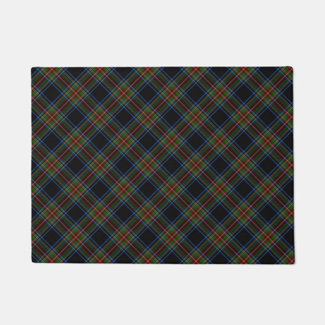 Stewart Black Tartan ドアマット (正面)