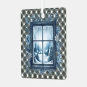 Stewart Blue Dress Scottish Clan Tartan Christmas メタルオーナメント (正面左)