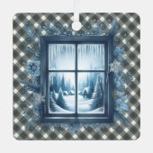 Stewart Blue Dress Scottish Clan Tartan Christmas メタルオーナメント (正面)