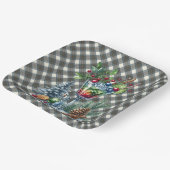 Stewart Blue Scottish Tartan Christmas Paper Plate ペーパープレート (傾斜あり)