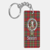Stewart Clan Badge/Tartan Rectangle キーホルダー (正面左)