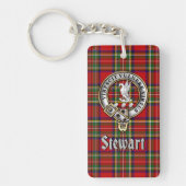 Stewart Clan Badge/Tartan Rectangle キーホルダー (正面)