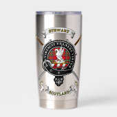 Stewart Clan Badge Tartan & Swords 保温保冷タンブラー (背面)