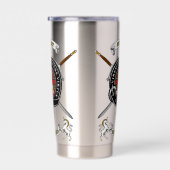 Stewart Clan Badge Tartan & Swords 保温保冷タンブラー (右面)