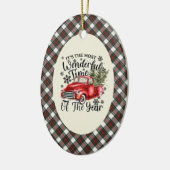 Stewart Dress Tartan Most Wonderful Time Christma セラミックオーナメント (左)