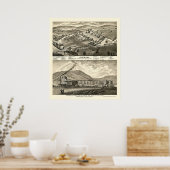 Stewart, OHパノラママップ – 1873 ポスター (キッチン)