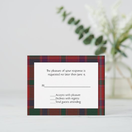 Stewart Plaid RSVPカード (スタンド正面)