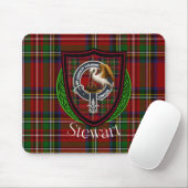 Stewart Scottish Clan Tartan and Crest  マウスパッド (マウス)