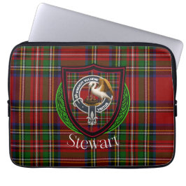 Stewart Scottish Clan Tartan and Crest ラップトップスリーブ