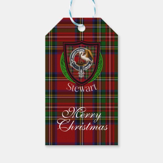 Stewart Scottish Clan Tartan & Crest ギフトタグ (正面)