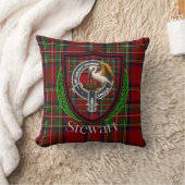 Stewart Scottish Clan Tartan & Crest クッション (ブランケット)
