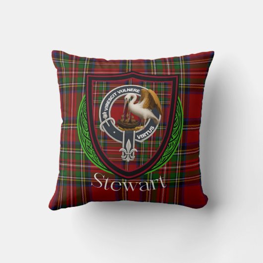 Stewart Scottish Clan Tartan & Crest クッション (裏面)