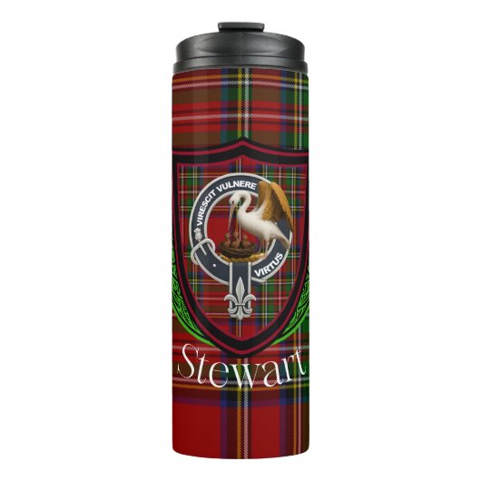 Stewart Scottish Clan Tartan & Crest タンブラー (正面)