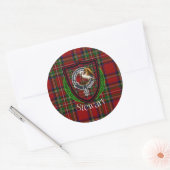 Stewart Scottish Clan Tartan & Crest ラウンドシール (封筒)
