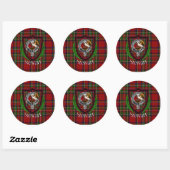 Stewart Scottish Clan Tartan & Crest ラウンドシール (シート)