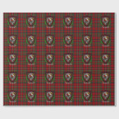 Stewart Scottish Clan Tartan & Crest ラッピングペーパー (フラット)