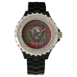 Stewart Scottish Clan Tartan & Crest 腕時計