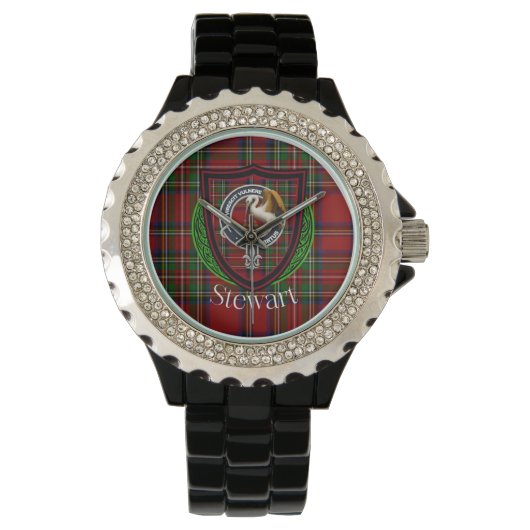Stewart Scottish Clan Tartan & Crest 腕時計 (正面)