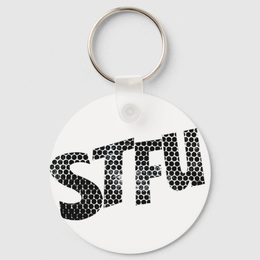 STFU key ring ( Black & White ) キーホルダー (正面)