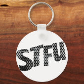 STFU key ring ( Black & White ) キーホルダー (正面)
