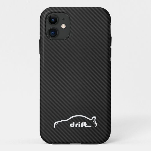 STI Imprezaの漂流w/Fauxカーボン繊維の背景 Case-Mate iPhoneケース (裏面)