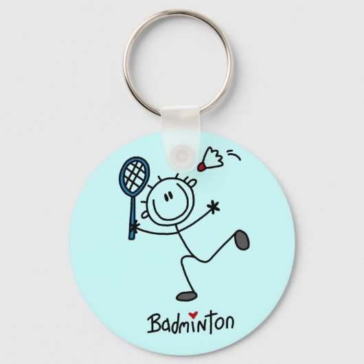 Stick Figure Badminton T-shirts and Gifts キーホルダー (正面)