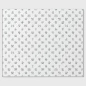 Stick Figure Christmas Cheer Black on White Holida ラッピングペーパー (フラット)