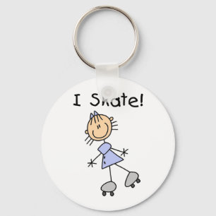 Stick Figure Girl I Skate キーホルダー