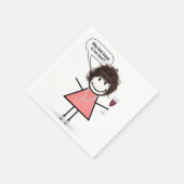 Stick Figure Girl With Wine Glass スタンダードカクテルナプキン (角)