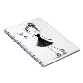 Stick Figure Party Girl with Martini ノートブック (右側)