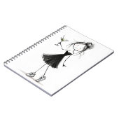 Stick Figure Party Girl with Martini ノートブック (左側)
