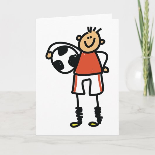 Stick Figure Soccer Boy Football Player カード (正面)