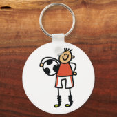 Stick Figure Soccer Boy Football Player キーホルダー (正面)