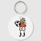 Stick Figure Soccer Boy Football Player キーホルダー (裏面)
