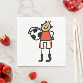 Stick Figure Soccer Boy Football Player スタンダードランチョンナプキン (インサイチュ)