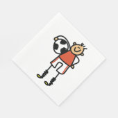 Stick Figure Soccer Boy Football Player スタンダードランチョンナプキン (角)