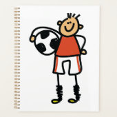 Stick Figure Soccer Boy Football Player プランナー手帳 (正面)