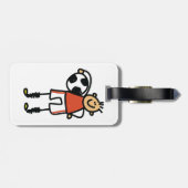 Stick Figure Soccer Boy Football Player ラゲッジタグ (裏面横)
