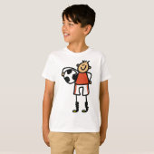 Stick Figure Soccer Boy Football Player Tシャツ (正面フル)