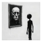 Stick Figure Staring a Bald Man Portrait ポスター (正面)