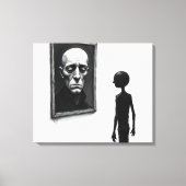 Stick Figure Staring at a Bald Man Portrait キャンバスプリント (正面)
