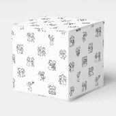 Stick Figure Wedding Moments – Black on White Dood フェイバーボックス (正面サイド)