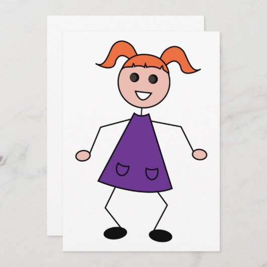 Stick Girl 招待状 (正面/裏面)