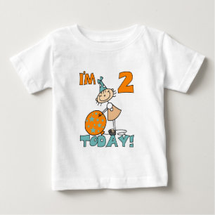 Stick Girl I'm 2 Today Tシャツとギフト ベビーTシャツ