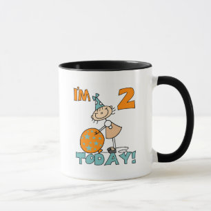 Stick Girl I'm 2 Today Tシャツとギフト マグカップ