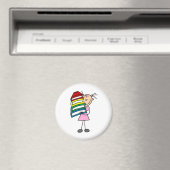 Stick Girl with Books マグネット (インサイチュ (食洗機))