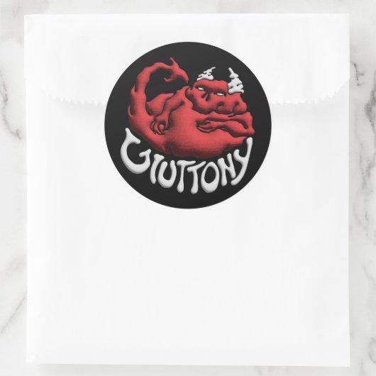 Stick it to your Sin Gluttony Devil ラウンドシール (バッグ)